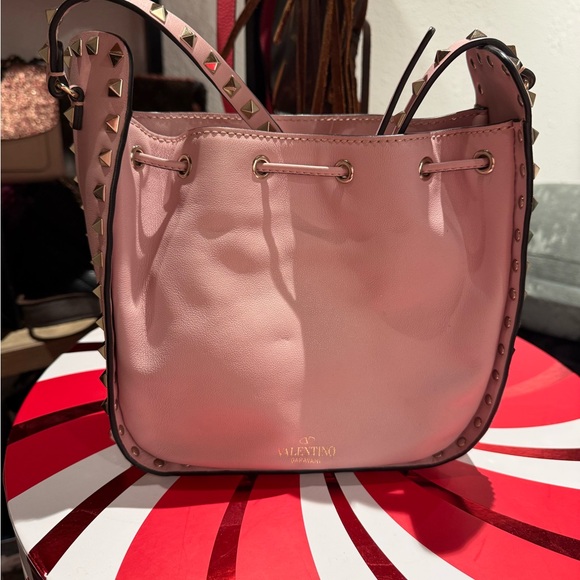 Valentino Handbags - Valentino Pink Studded Shoulder Bag